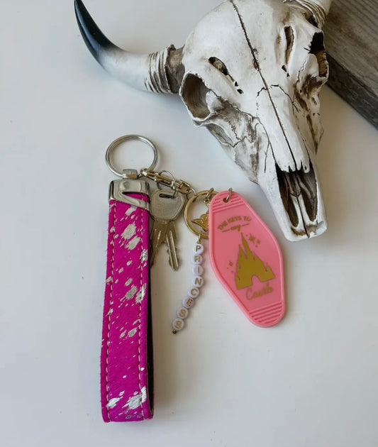 Cow Hide Wristlet Clip Chain