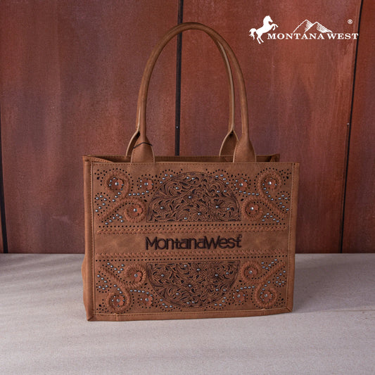 Montana West Embroidered Cut-out Concealed Carry Tote