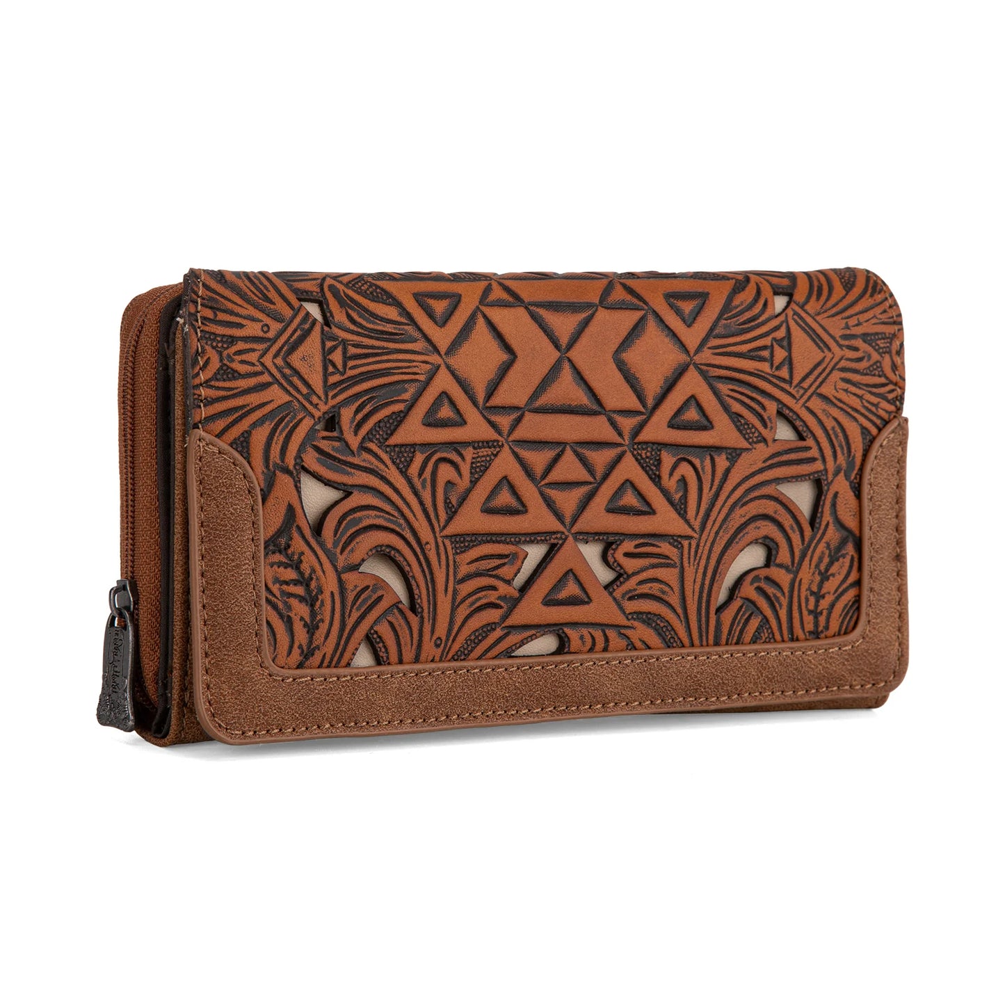 Trinity Ranch Floral Aztec Tooled Collection Wallet